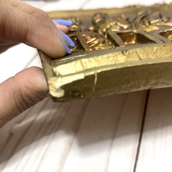 Vintage The Last Supper Ornate Wall Plaque High Relief / 3D Plaster and Resin - Picture 10 of 10